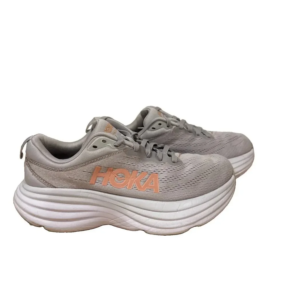 HOKA Bondi 8 Running Shoe Harbor Mist/Lunar Rock Women's Size 7.5B Style 1127952